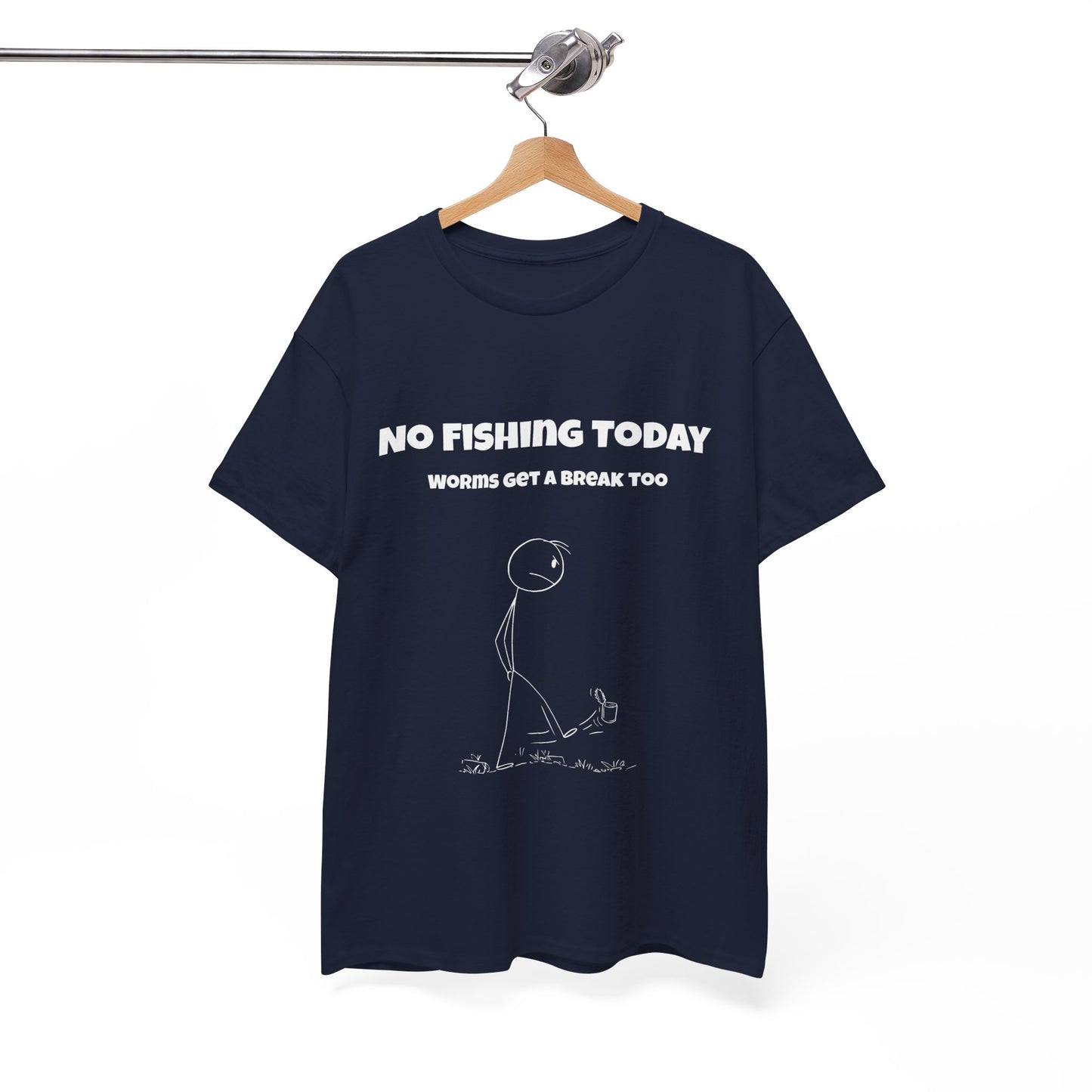 Funny Fishing T-Shirt for Men – “No Fishing Today” | Comfortable Cotton Gift for Dads & Anglers