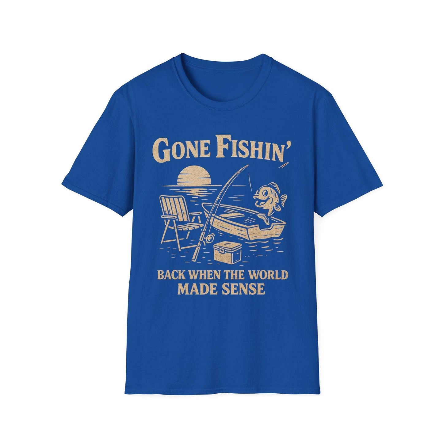 Vintage Fishing T-Shirt for Men – Gone Fishin' Unisex Tee, Funny Gift for Fisherman