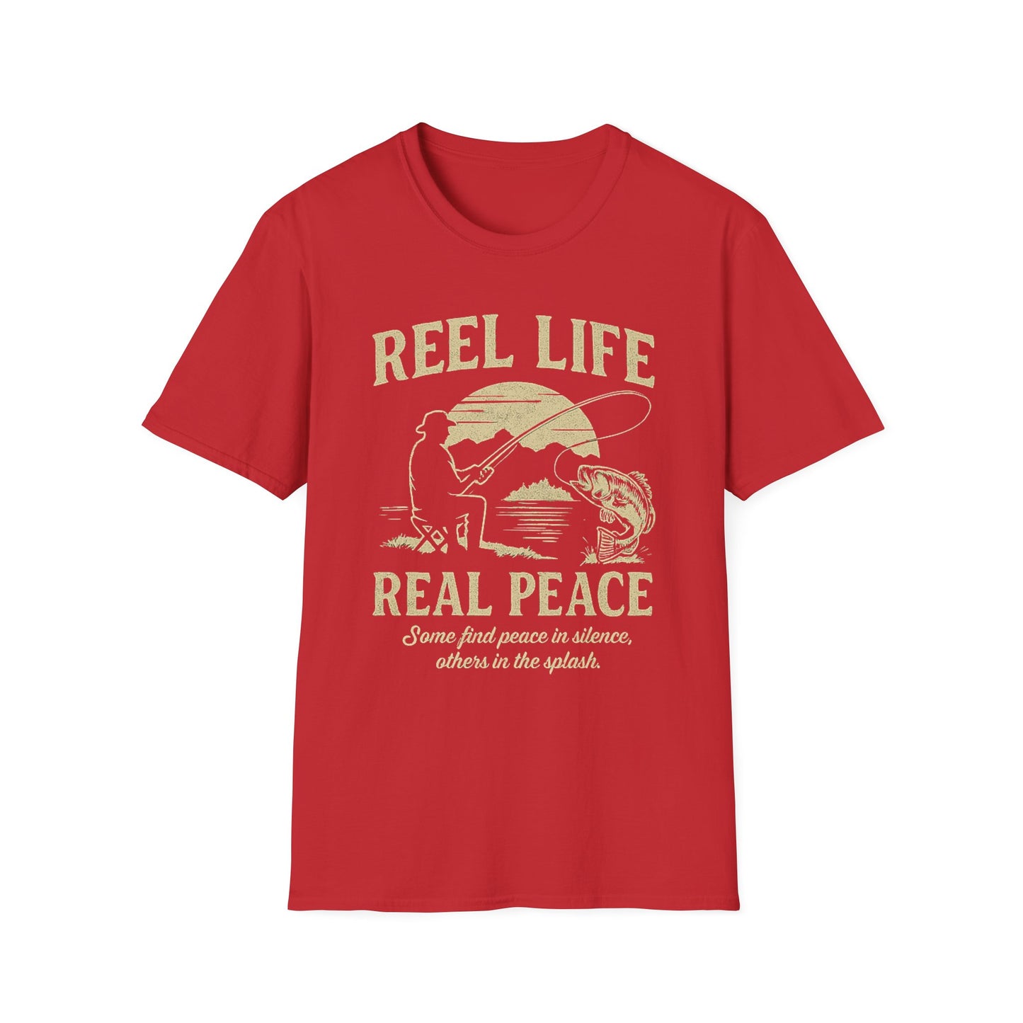 Reel Life, Real Peace – Fishing T-Shirt - Unisex Cotton Tee for Fishing Lovers & Outdoor Adventures