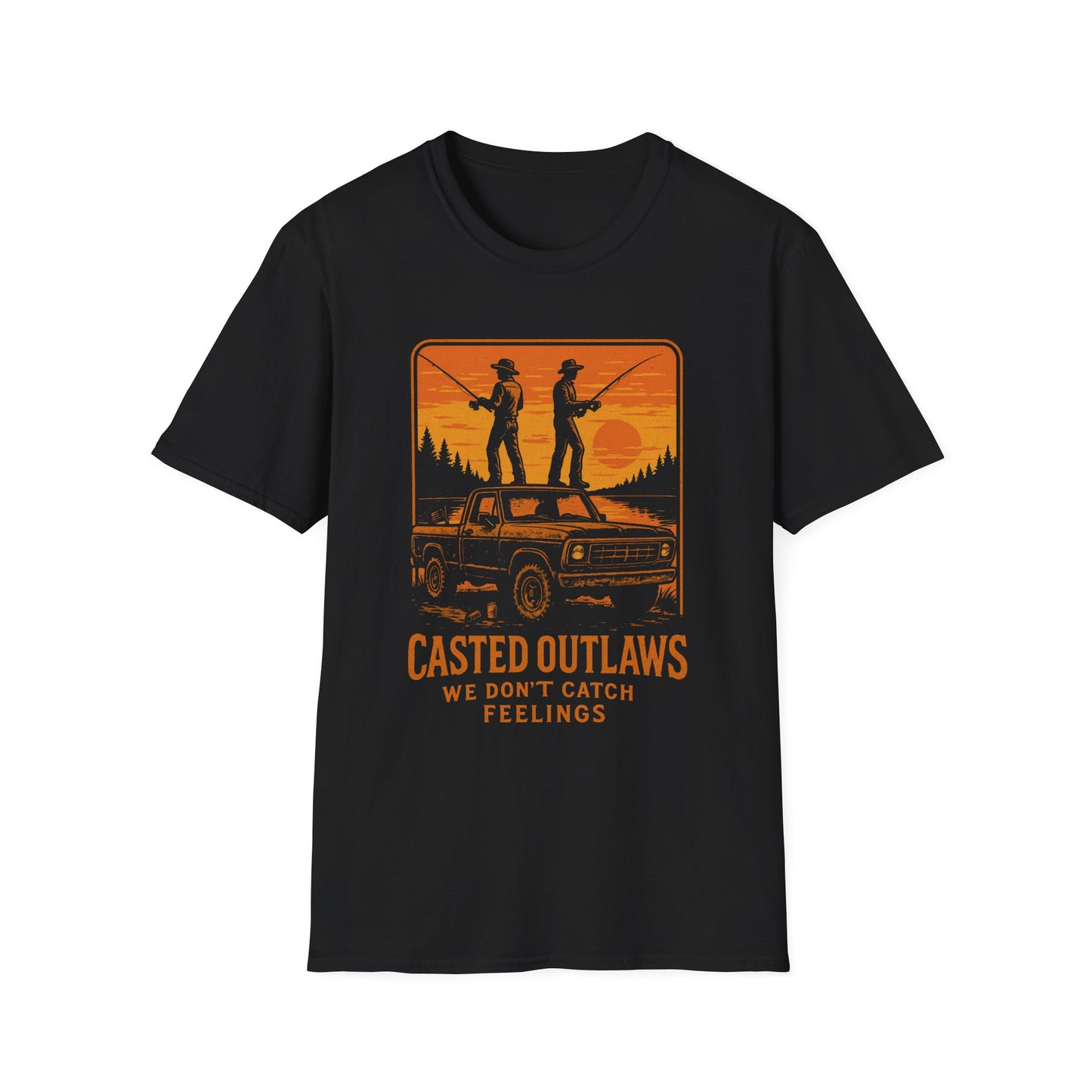 Vintage Fishing T-Shirt – Casted Outlaws Tee – Father's Day Gift for Fishing Lovers