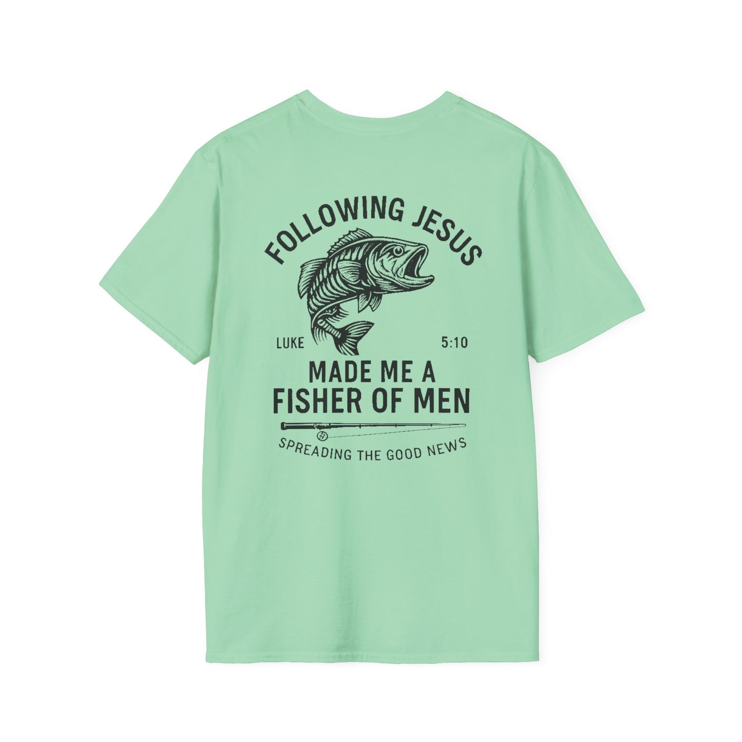 Fisher of Men T-Shirt – Christian Unisex Tee with Bible Verse | Faith-Based Gift for Anglers