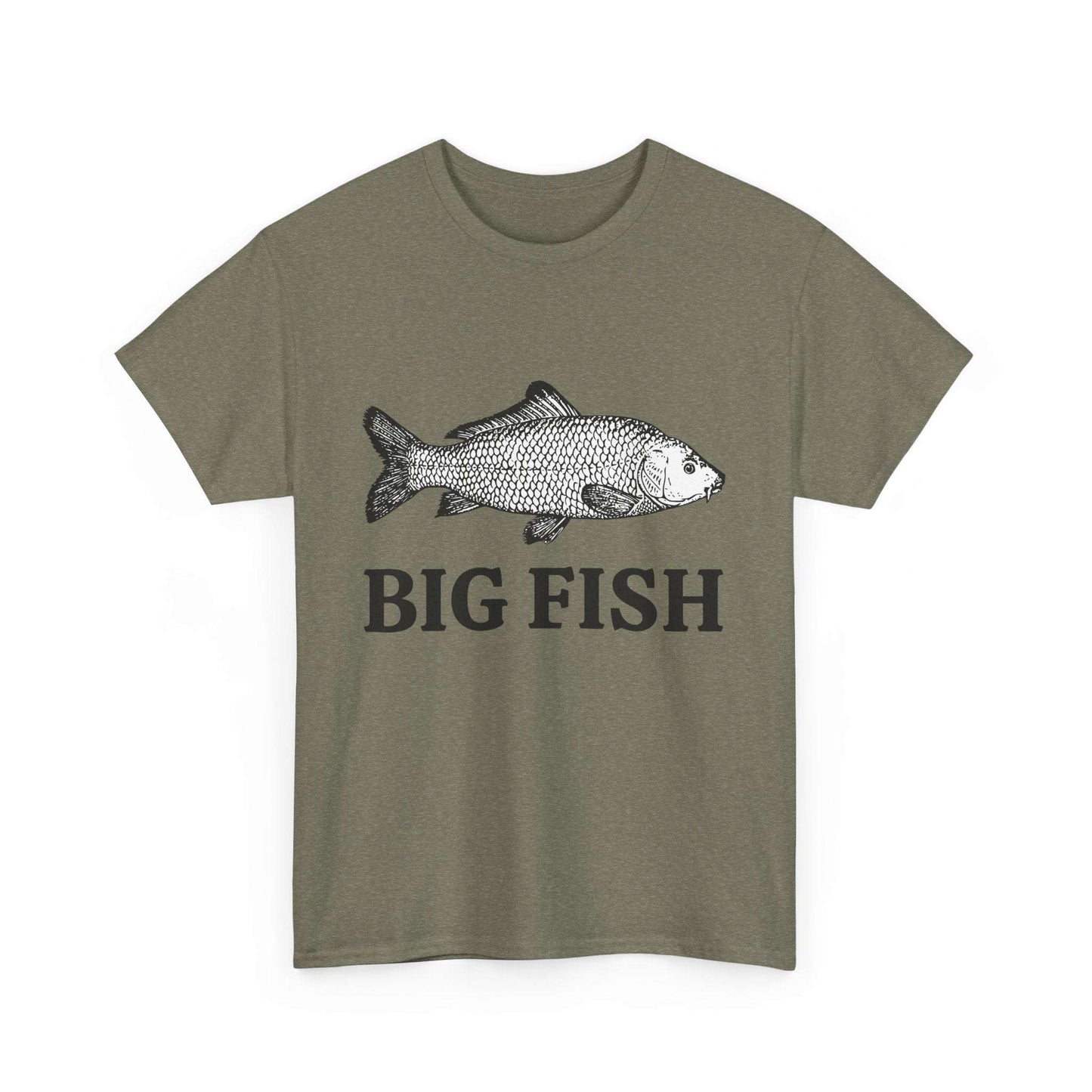 Big Fish Men’s Fishing T-Shirt – Outdoor Cotton Tee for Anglers, Casual Summer Apparel