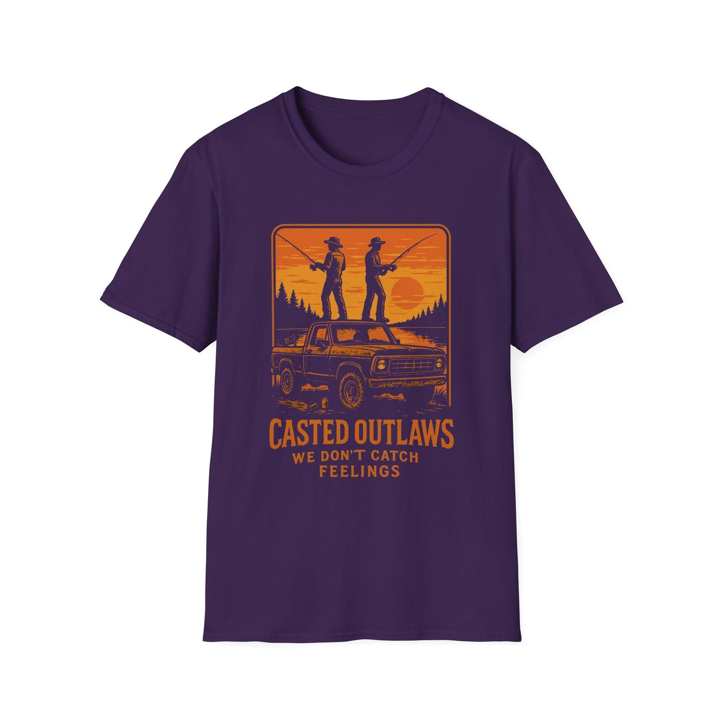 Vintage Fishing T-Shirt – Casted Outlaws Tee – Father's Day Gift for Fishing Lovers