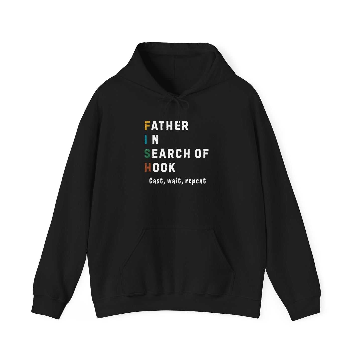 Men’s Fishing Hoodie – Father in Search of Hook,Comfortable Sweatshirt for Outdoor Adventures