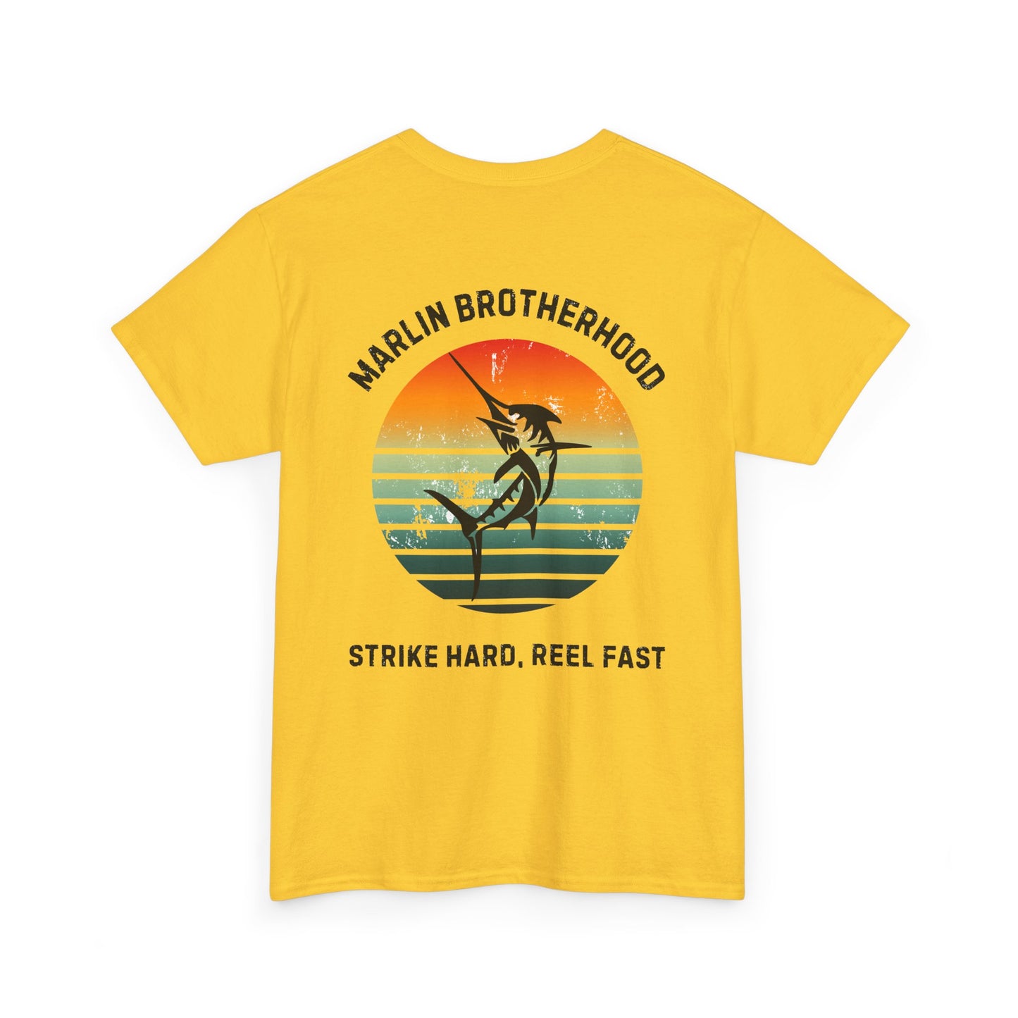 Custom Fishing Club Tee for Men – Personalize with Your Own Club Name, Retro Marlin Fishing Design