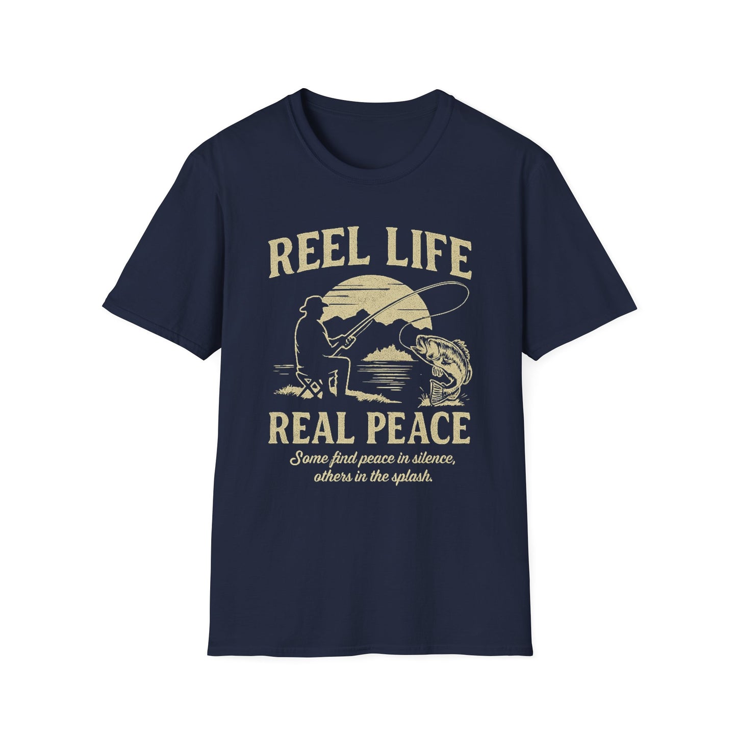 Reel Life, Real Peace – Fishing T-Shirt - Unisex Cotton Tee for Fishing Lovers & Outdoor Adventures