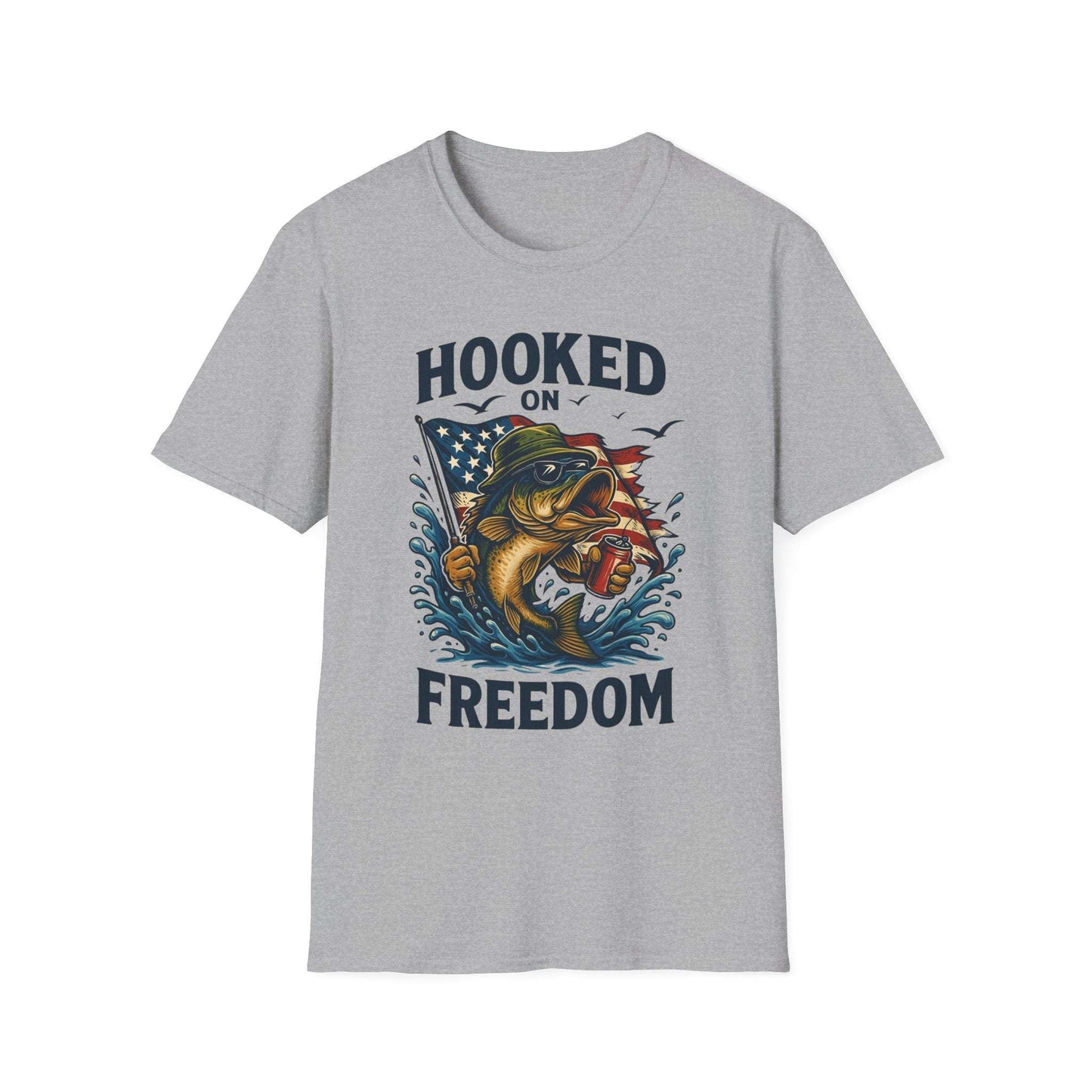 Fishing Freedom T-Shirt β Hooked on Freedom Patriotic Tee | Outdoor Gift for Anglers