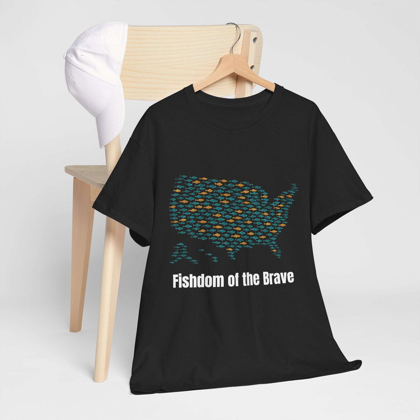 Fishdom of the Brave – Patriotic Fishing T-Shirt for Men | USA Flag Tee Gift