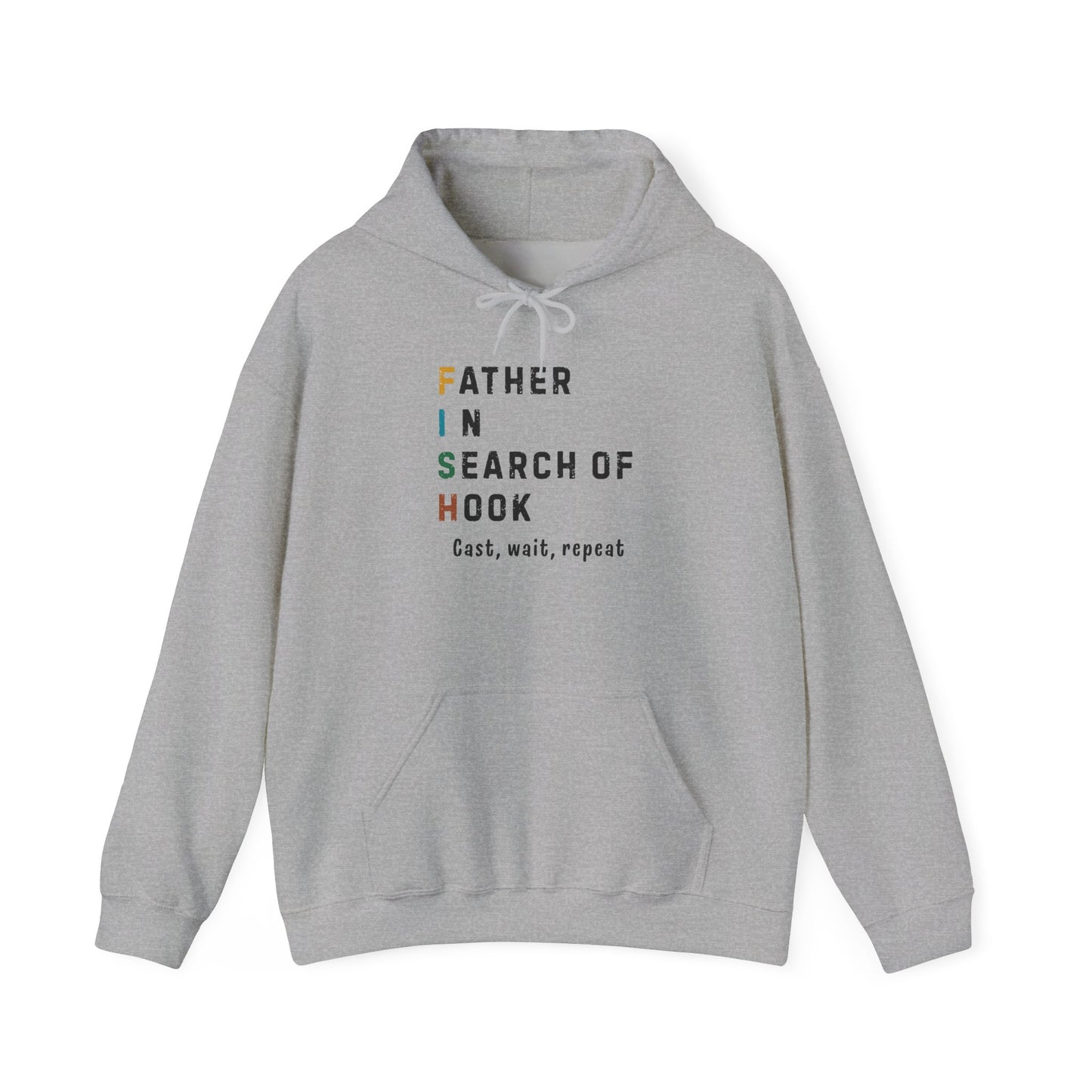 Men’s Fishing Hoodie – Father in Search of Hook,Comfortable Sweatshirt for Outdoor Adventures