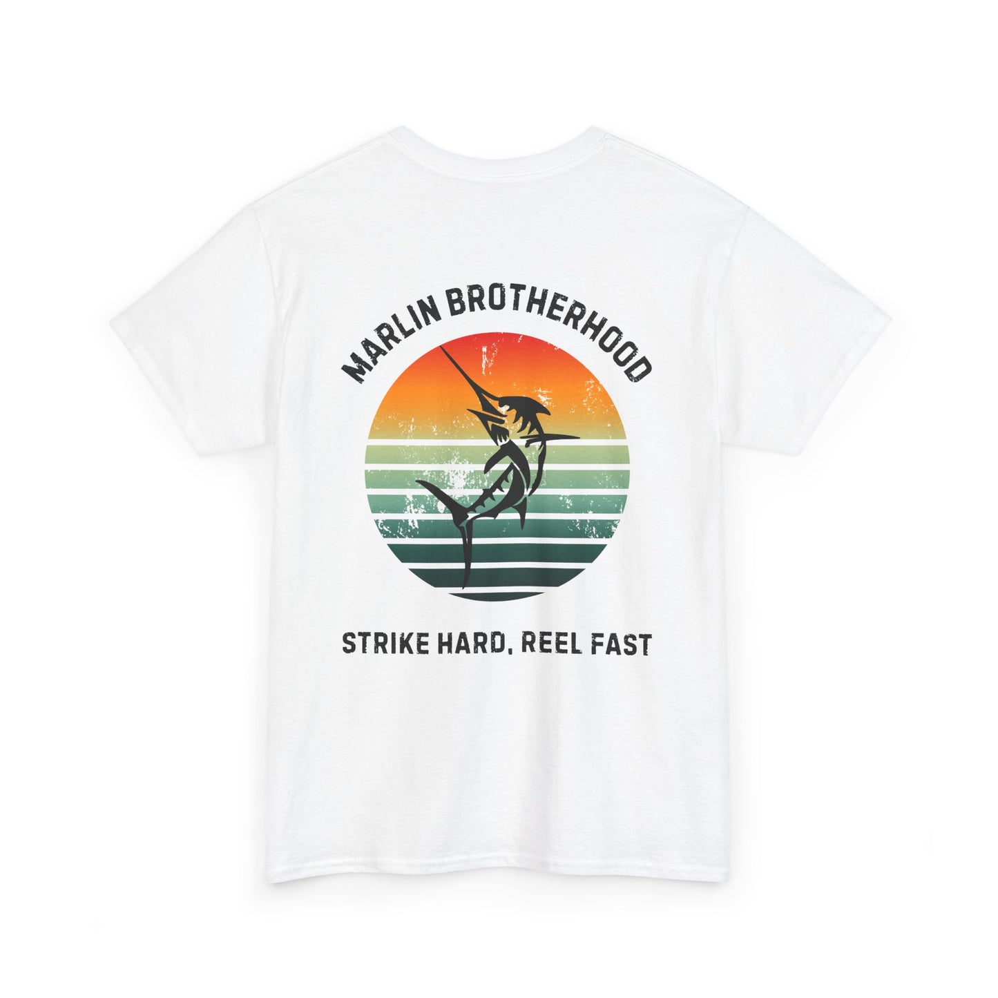 Custom Fishing Club Tee for Men – Personalize with Your Own Club Name, Retro Marlin Fishing Design