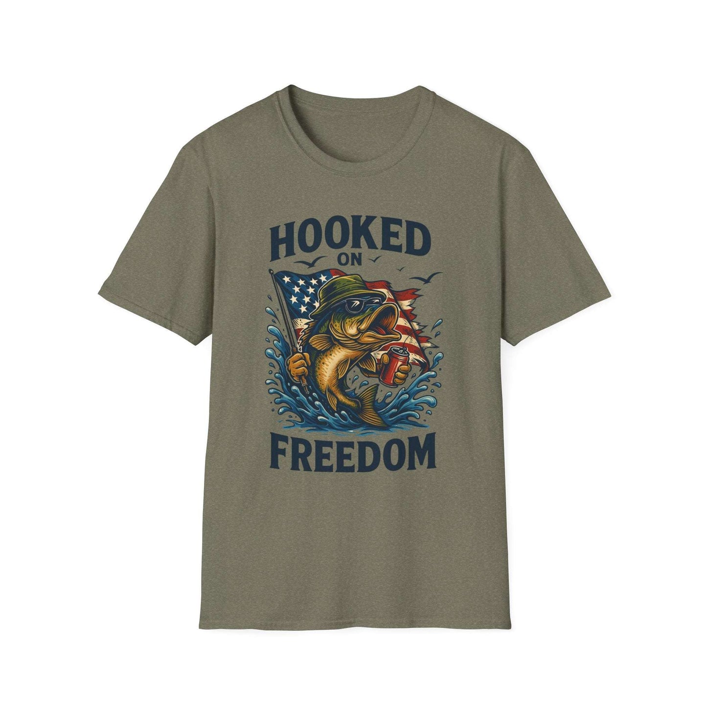 Fishing Freedom T-Shirt β Hooked on Freedom Patriotic Tee | Outdoor Gift for Anglers