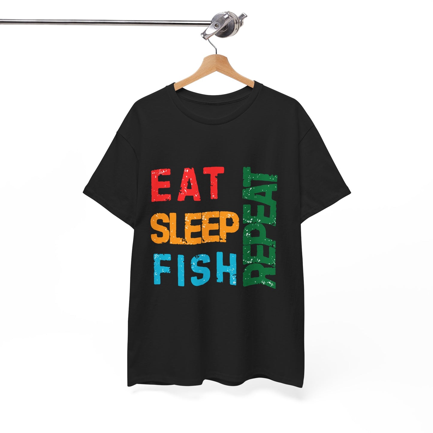 Eat. Sleep. Fish. Repeat - Funny Fishing T-Shirt for Men, Casual Tee for Dads, Husbands & Anglers