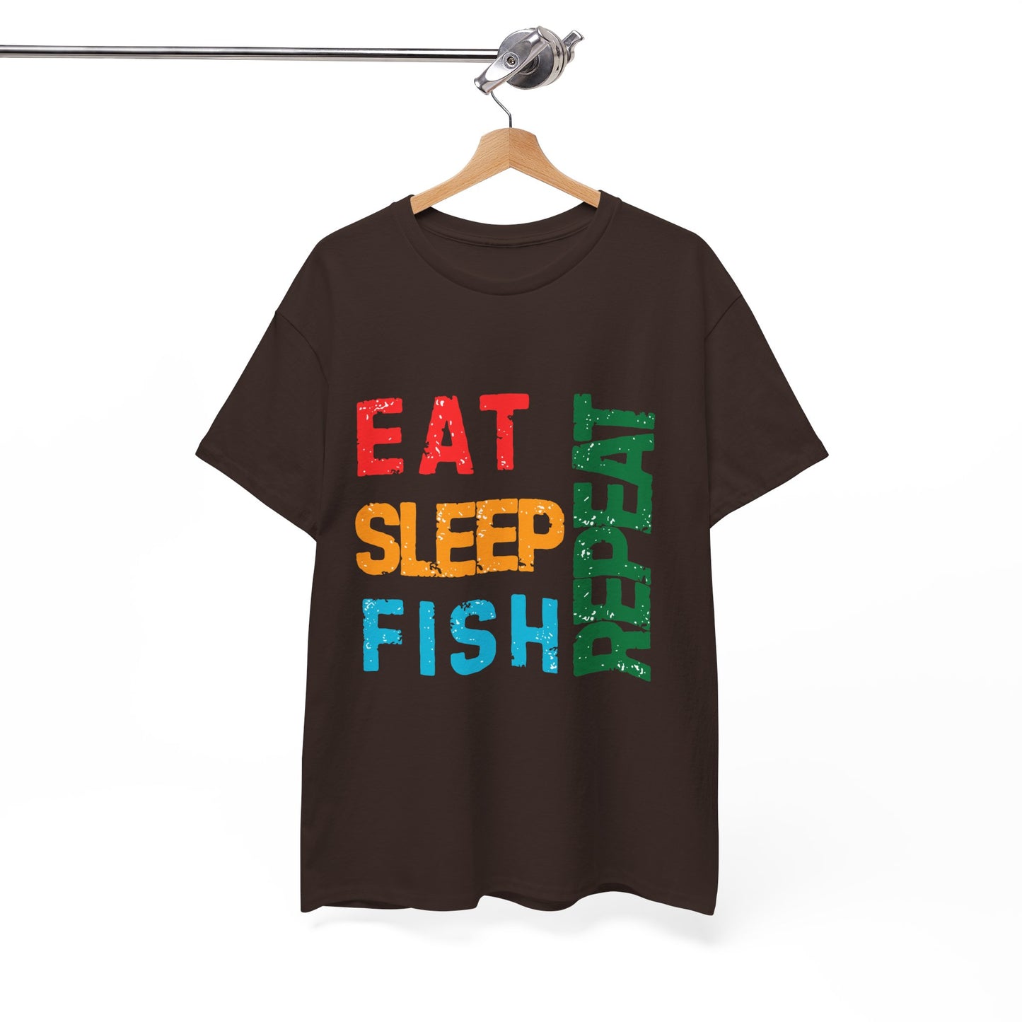 Eat. Sleep. Fish. Repeat - Funny Fishing T-Shirt for Men, Casual Tee for Dads, Husbands & Anglers