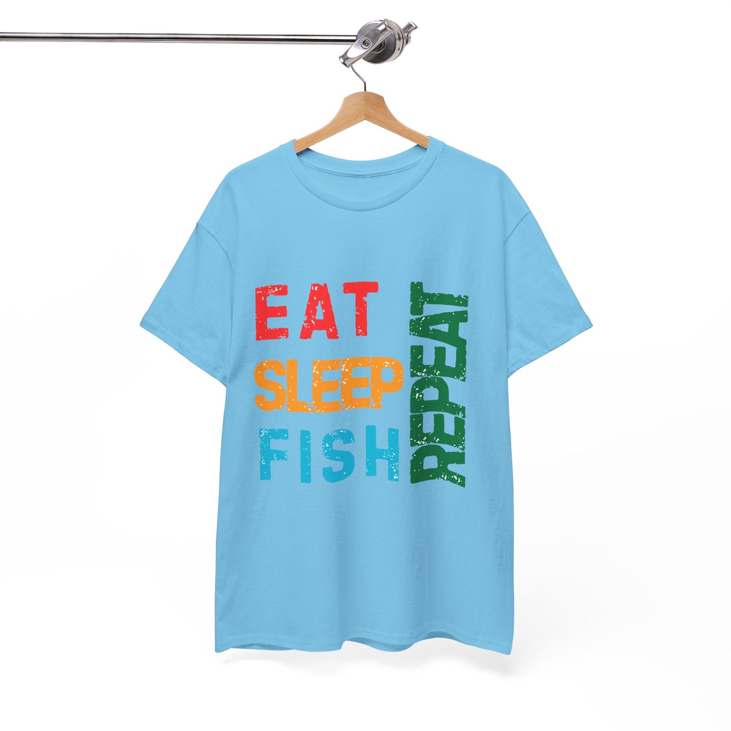 Eat. Sleep. Fish. Repeat - Funny Fishing T-Shirt for Men, Casual Tee for Dads, Husbands & Anglers
