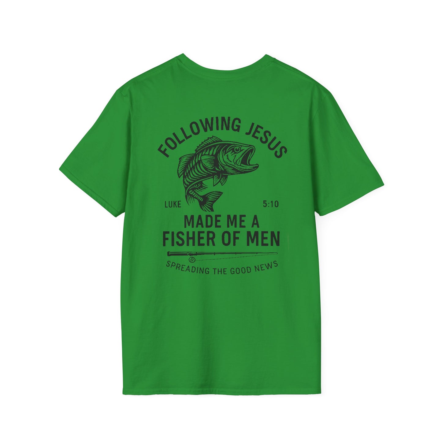 Fisher of Men T-Shirt – Christian Unisex Tee with Bible Verse | Faith-Based Gift for Anglers