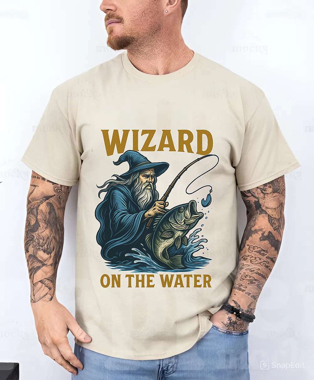 Wizard on the Water T-Shirt – Funny Unisex Fishing Tee | Outdoor Gift for Anglers