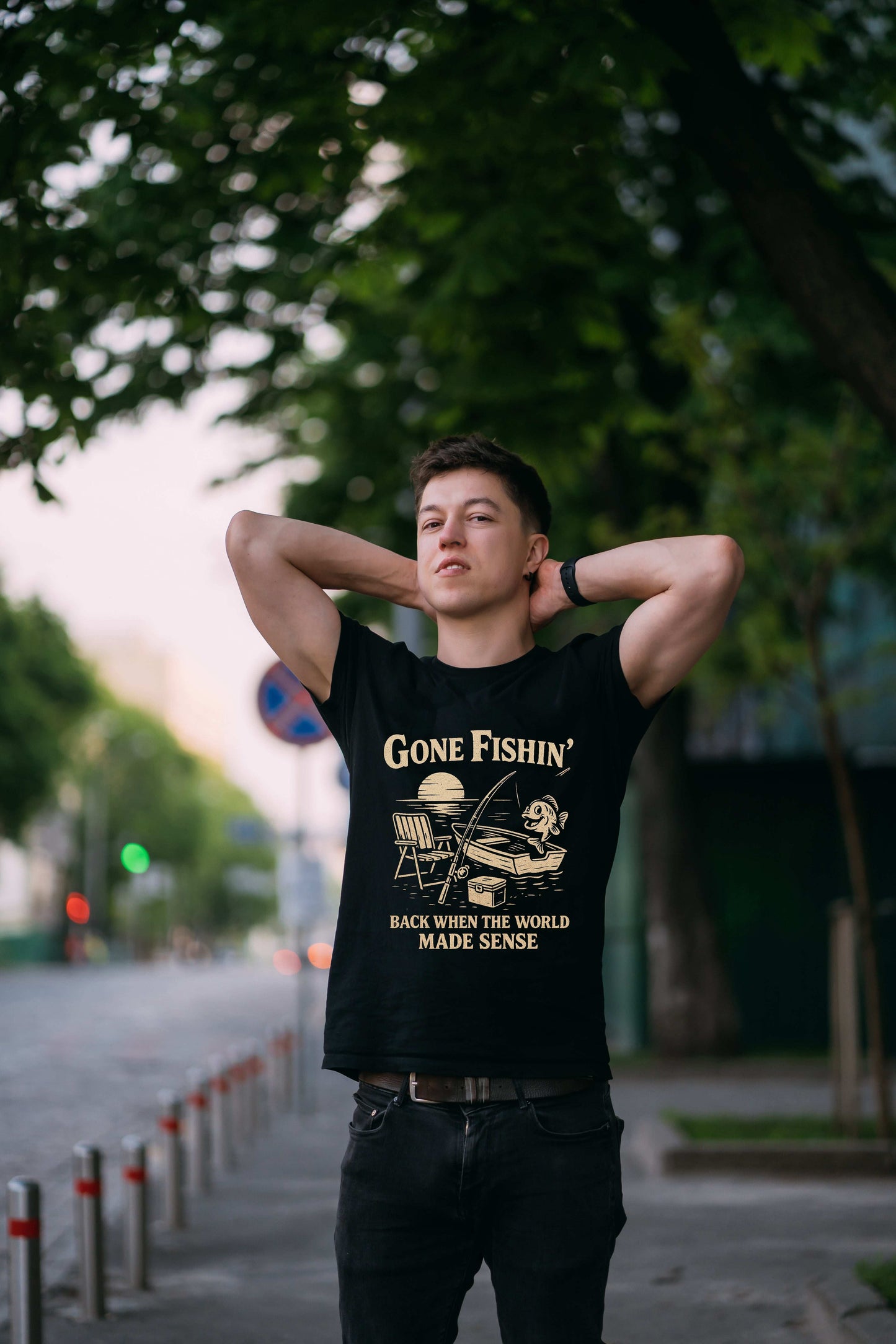 Vintage Fishing T-Shirt for Men – Gone Fishin' Unisex Tee, Funny Gift for Fisherman