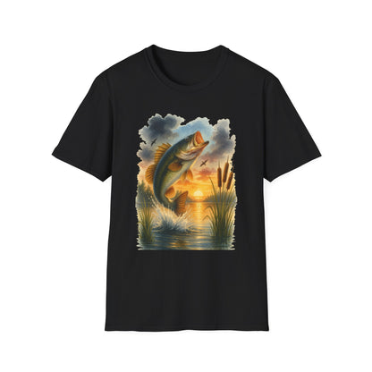 Vintage Sunset Fishing T-Shirt – Unisex Soft Tee for Anglers & Outdoor Lovers