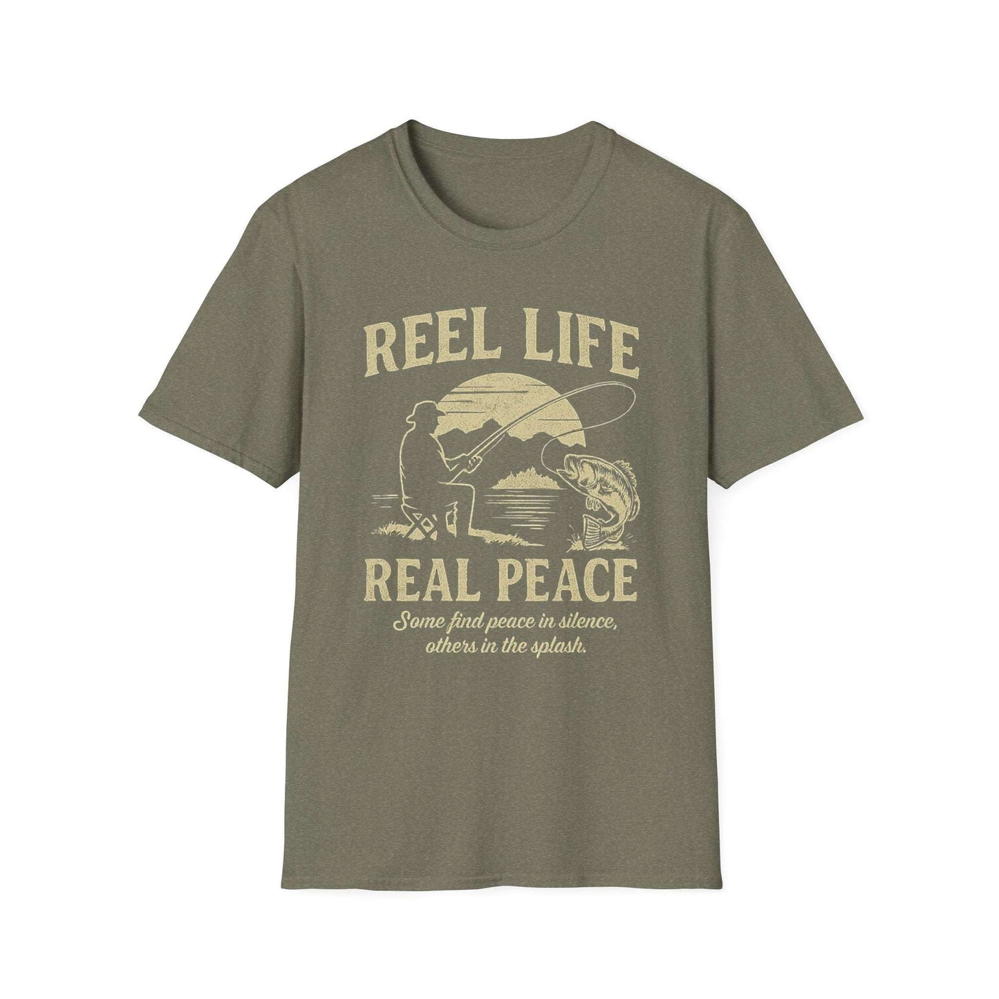 Reel Life, Real Peace – Fishing T-Shirt - Unisex Cotton Tee for Fishing Lovers & Outdoor Adventures