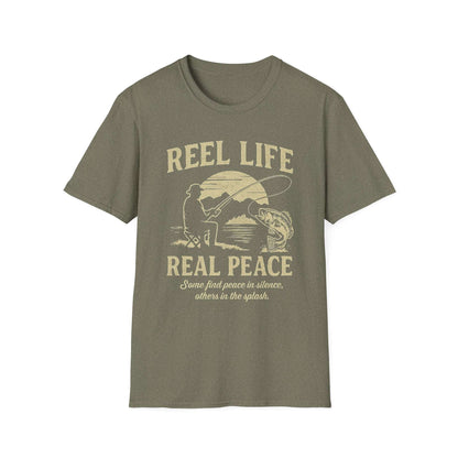 Reel Life, Real Peace – Fishing T-Shirt - Unisex Cotton Tee for Fishing Lovers & Outdoor Adventures