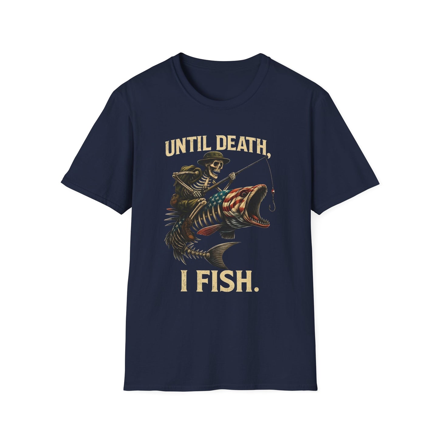 Until Death I Fish – Skeleton Fishing Halloween Shirt for Men, Outdoor Apparel, Fisherman Gift
