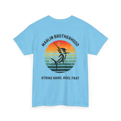 Custom Fishing Club Tee for Men – Personalize with Your Own Club Name, Retro Marlin Fishing Design