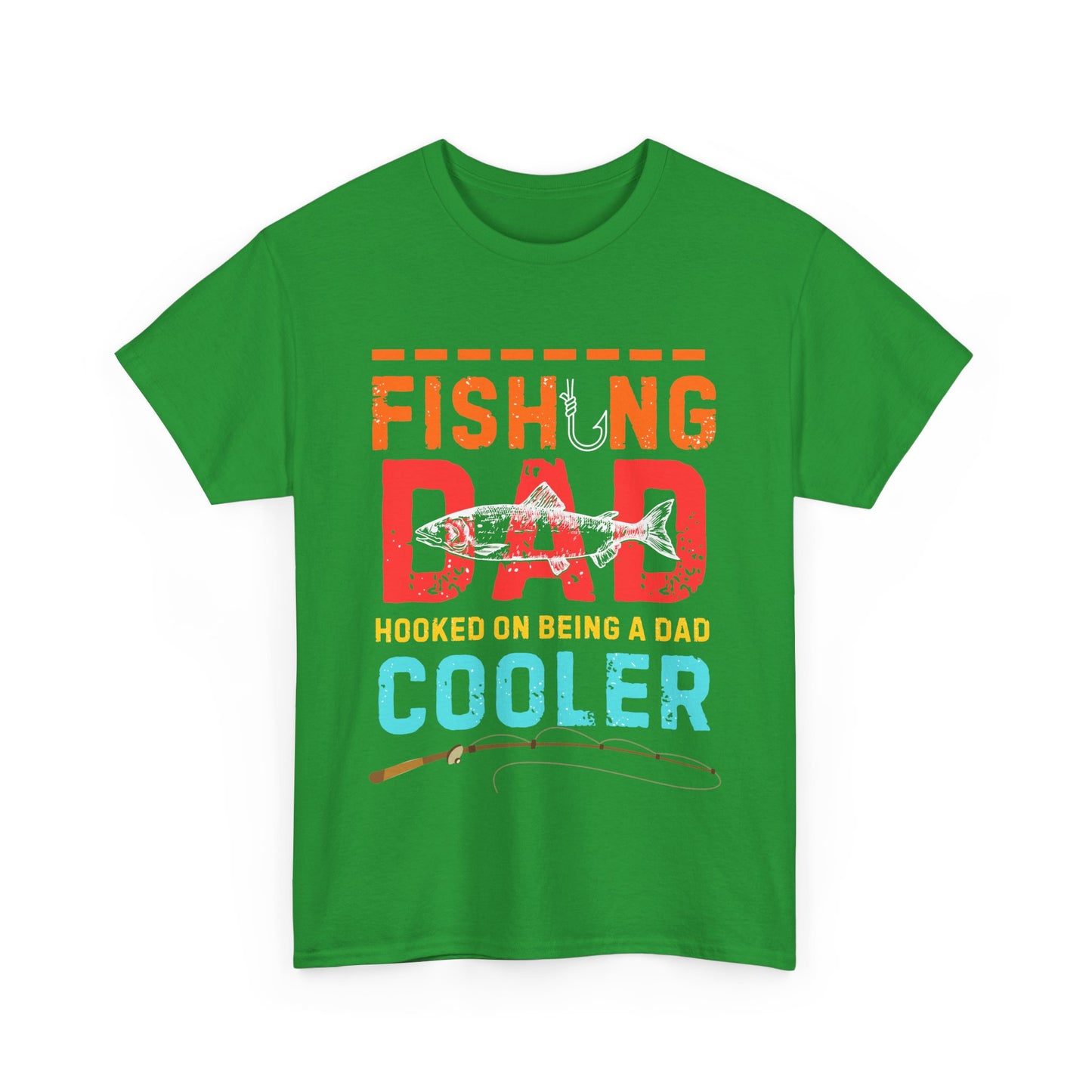 Fishing Dad Heavy Cotton Tee – Comfortable & Funny Shirt for Dads Who Love to Fish