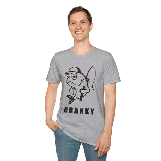 Cranky Fish Graphic T-Shirt – Funny Angry Bass Fishing Tee for Men