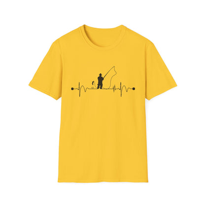 Fishing Heartbeat T-Shirt – Men's Outdoor Tee & Gift for Nature Lovers or Dad