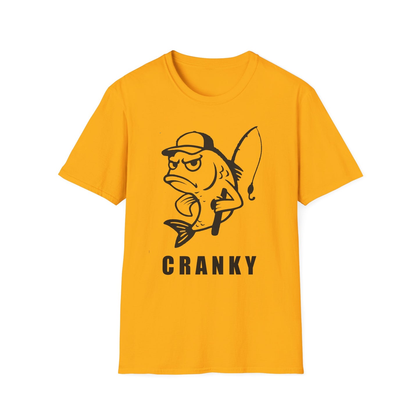 Cranky Fish Graphic T-Shirt – Funny Angry Bass Fishing Tee for Men