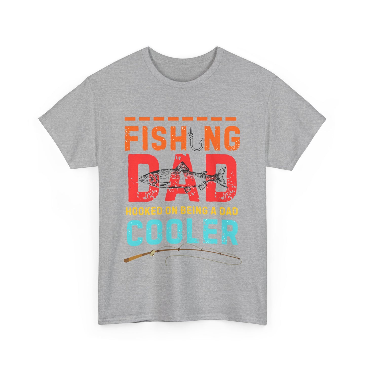 Fishing Dad Heavy Cotton Tee – Comfortable & Funny Shirt for Dads Who Love to Fish