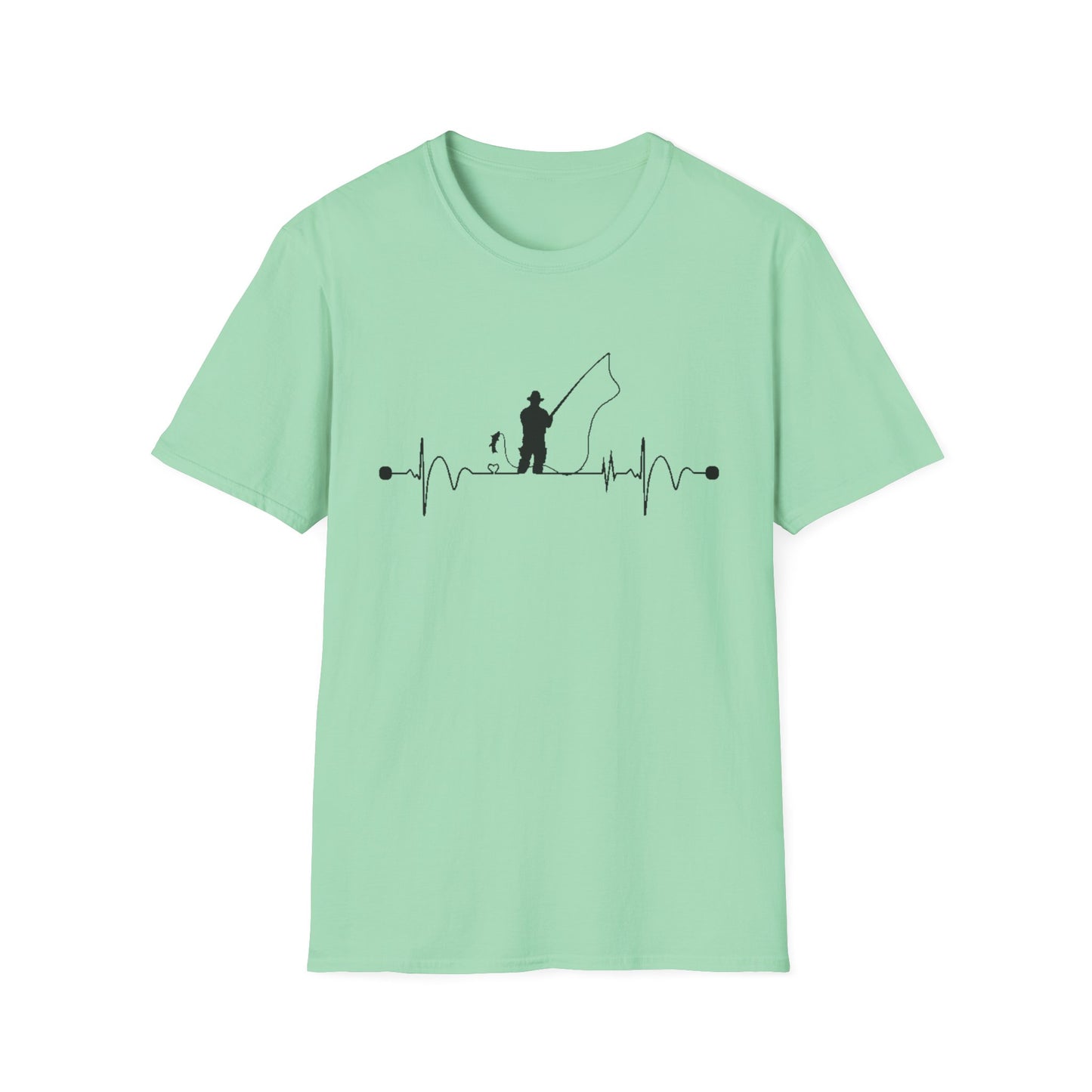 Fishing Heartbeat T-Shirt – Unisex Outdoor Tee & Gift for Nature Lovers or Dad