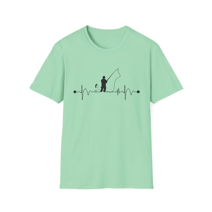 Fishing Heartbeat T-Shirt – Men's Outdoor Tee & Gift for Nature Lovers or Dad
