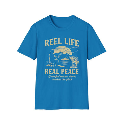 Reel Life, Real Peace – Fishing T-Shirt - Unisex Cotton Tee for Fishing Lovers & Outdoor Adventures