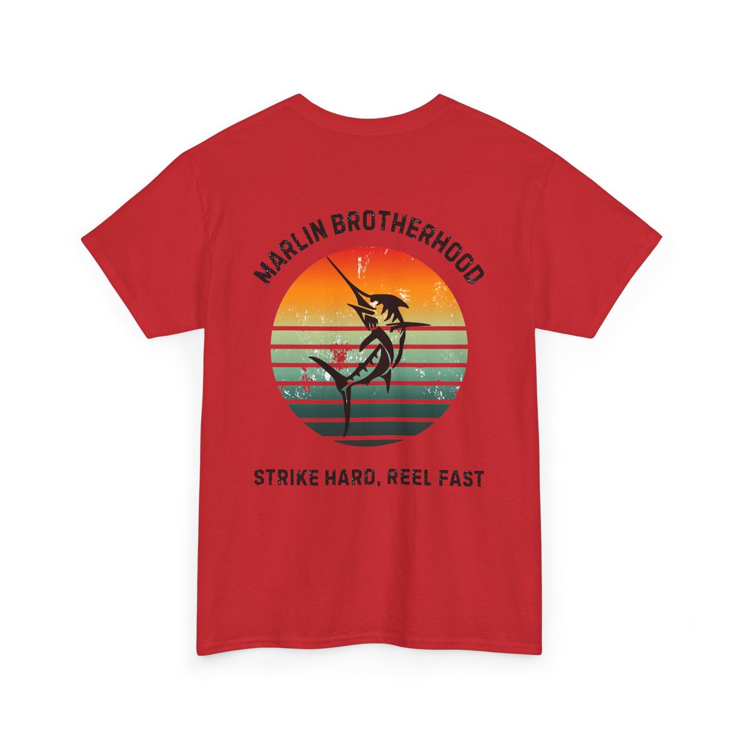 Custom Fishing Club Tee for Men – Personalize with Your Own Club Name, Retro Marlin Fishing Design