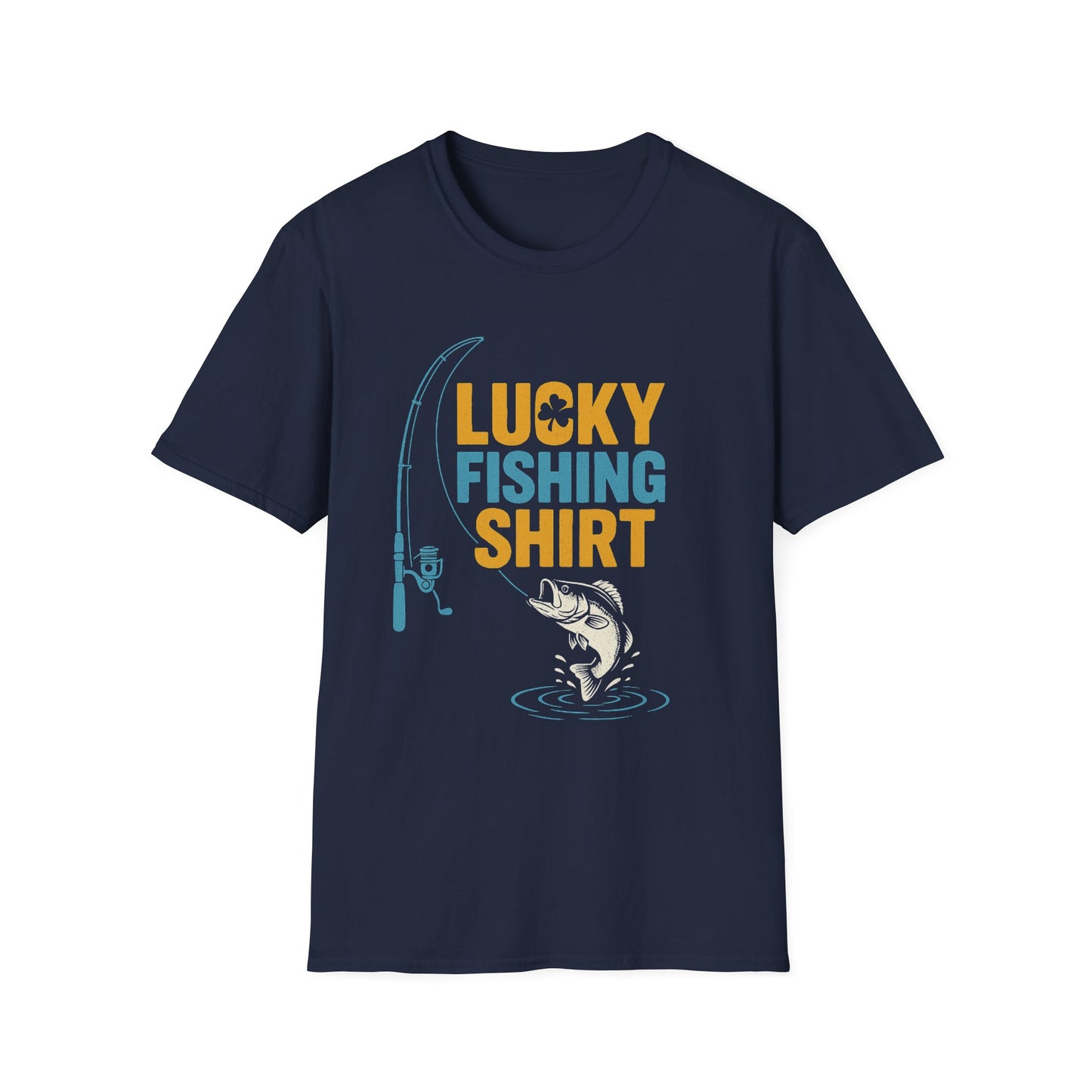 Lucky Fishing T-Shirt – Unisex Soft Tee for Anglers & Fish Lovers – Birthday or Outdoor Gift