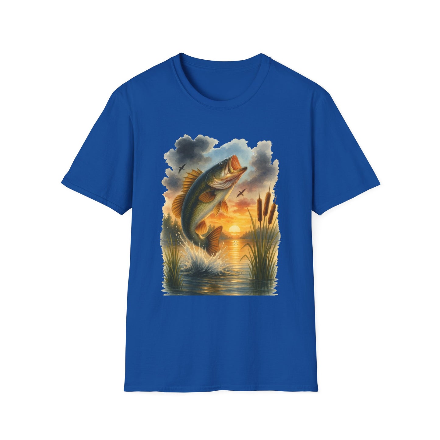 Vintage Sunset Fishing T-Shirt – Unisex Soft Tee for Anglers & Outdoor Lovers