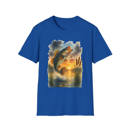 Vintage Sunset Fishing T-Shirt – Unisex Soft Tee for Anglers & Outdoor Lovers