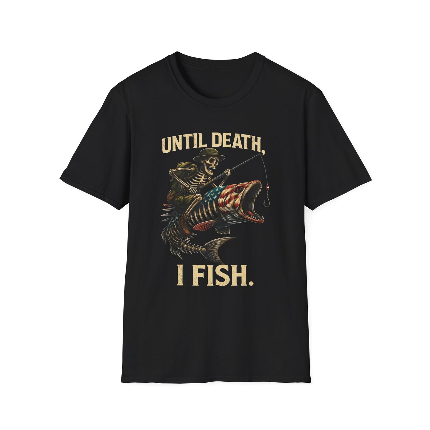 Until Death I Fish – Skeleton Fishing Halloween Shirt for Men, Outdoor Apparel, Fisherman Gift