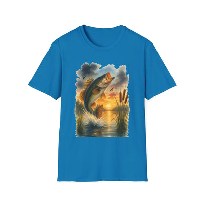 Vintage Sunset Fishing T-Shirt – Unisex Soft Tee for Anglers & Outdoor Lovers