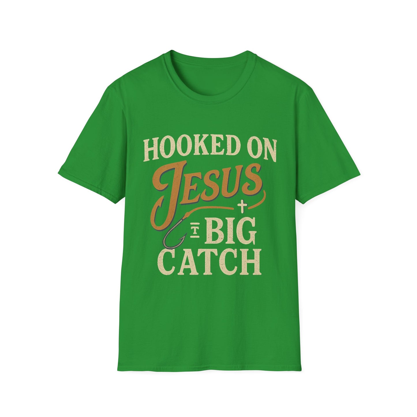 Hooked on Jesus Christian T-Shirt – Faith Unisex Tee, Religious Gift, Church Casual Wear