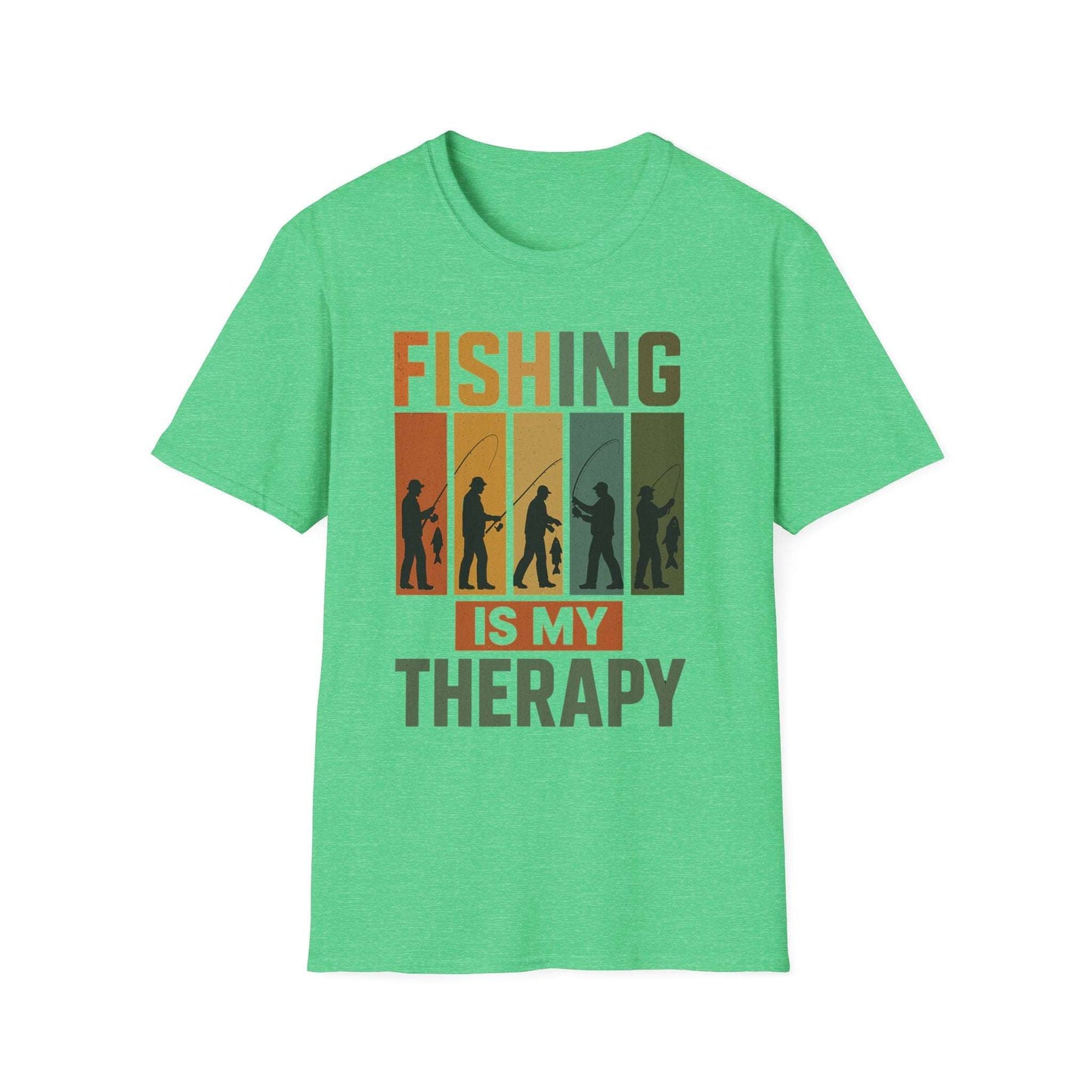 Fishing Is My Therapy T-Shirt – Funny Retro Fishing Shirt for Men, Gift for Fishermen, Outdoor Adventure Tee