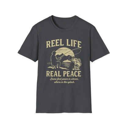 Reel Life, Real Peace – Fishing T-Shirt - Unisex Cotton Tee for Fishing Lovers & Outdoor Adventures
