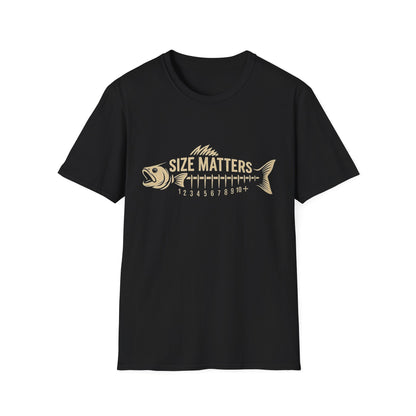Funny Size Matters Fishing Tee – Unisex Cotton Shirt for Anglers, Great Gift Idea