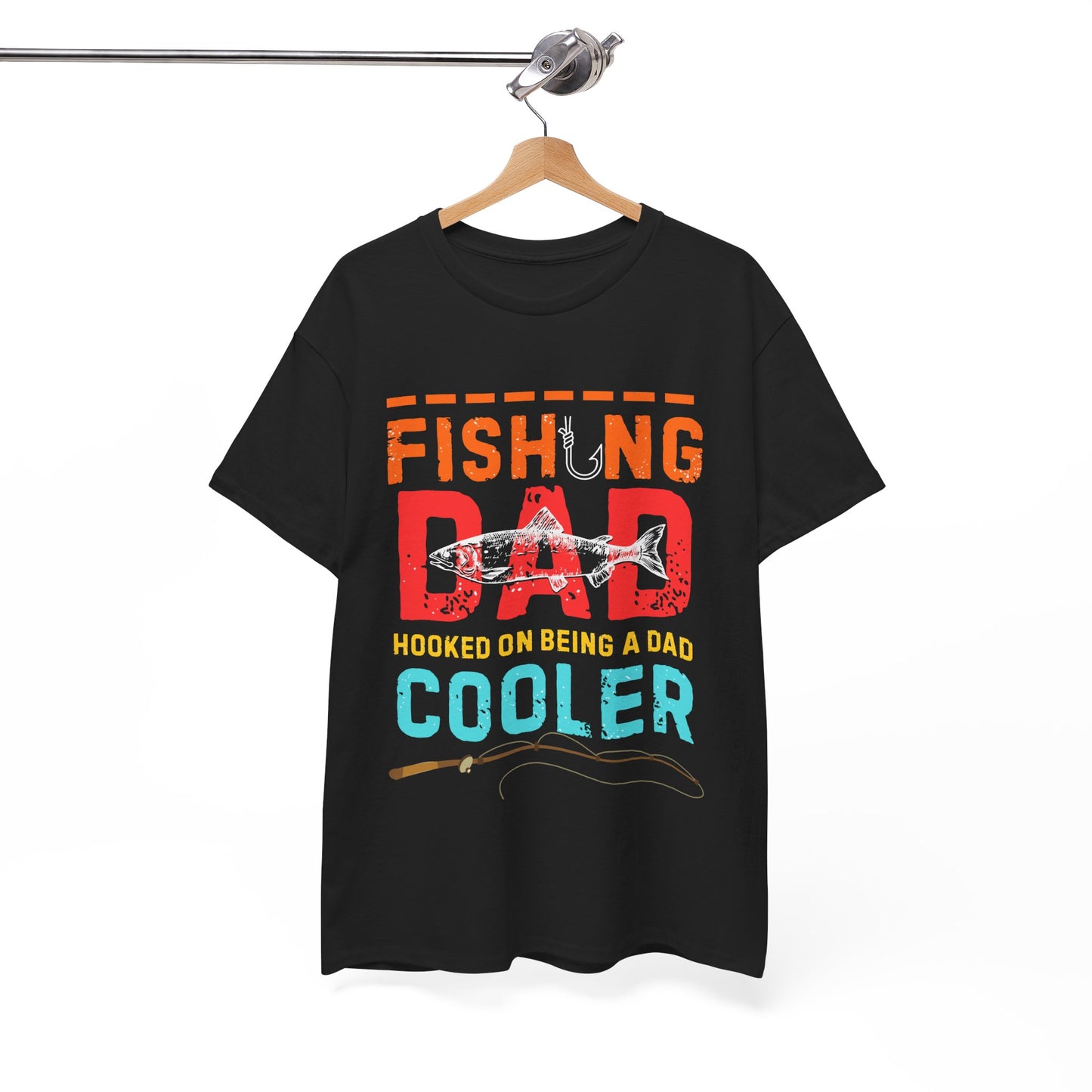 Fishing Dad Heavy Cotton Tee – Comfortable & Funny Shirt for Dads Who Love to Fish