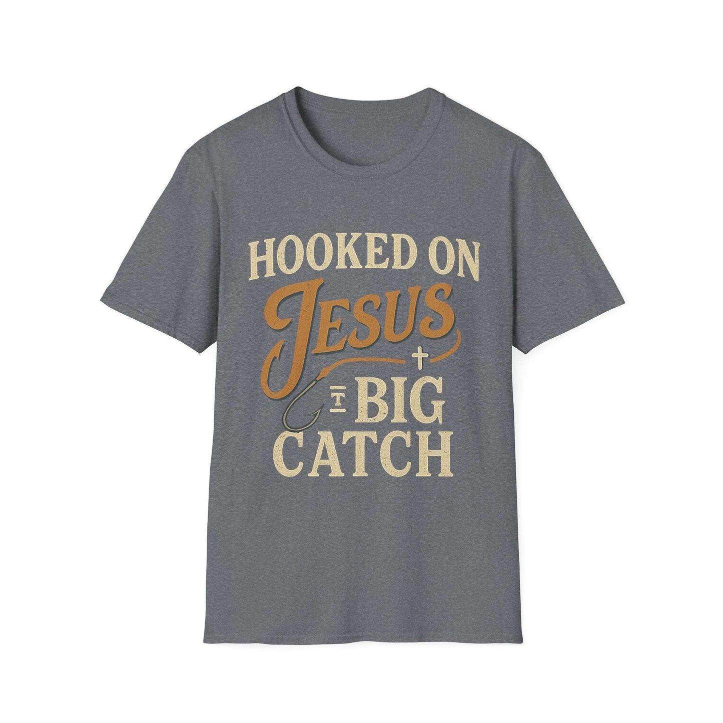 Hooked on Jesus Christian T-Shirt – Faith Unisex Tee, Religious Gift, Church Casual Wear