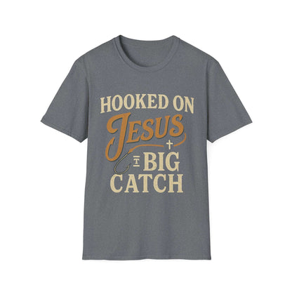 Hooked on Jesus Christian T-Shirt – Faith Unisex Tee, Religious Gift, Church Casual Wear