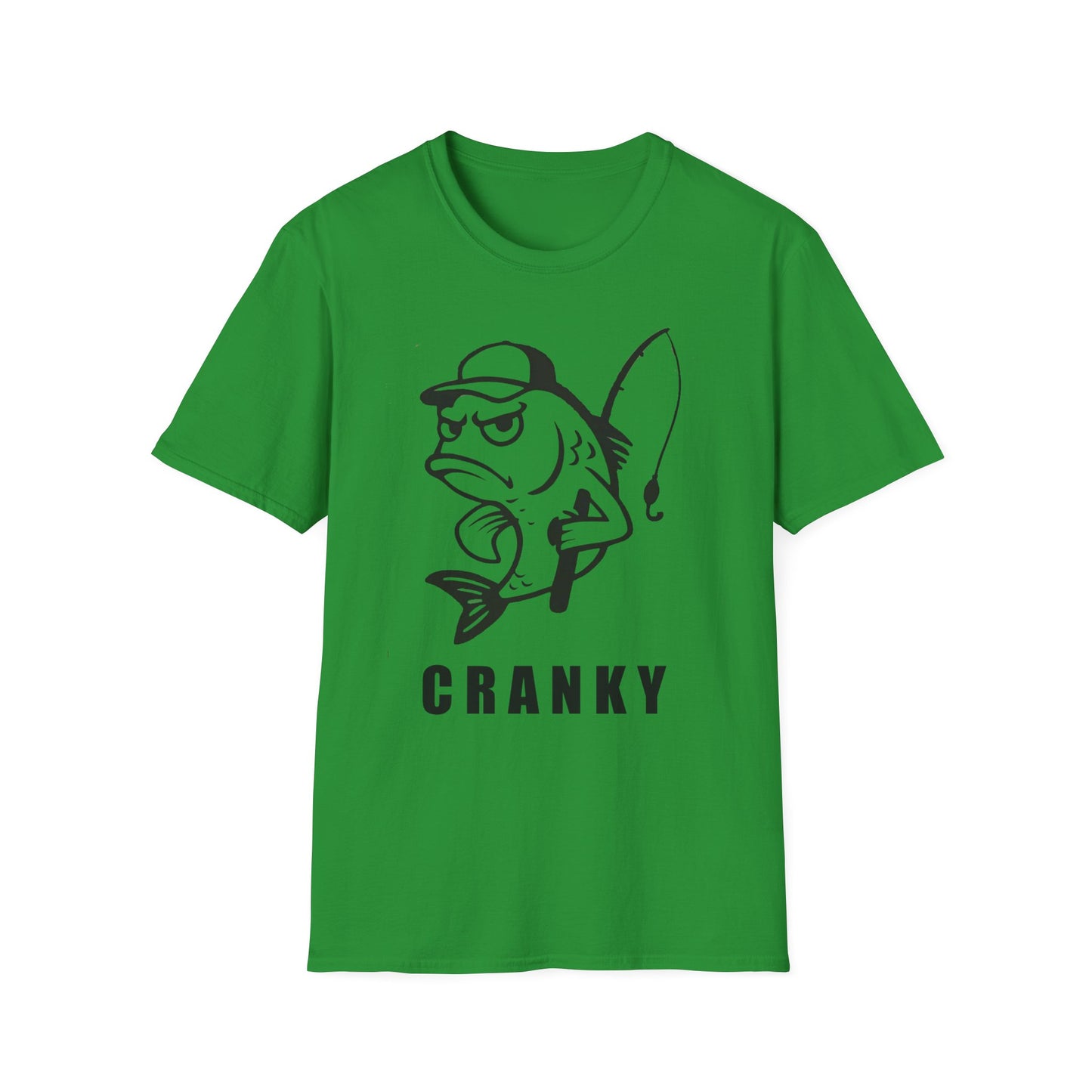 Cranky Fish Graphic T-Shirt – Funny Angry Bass Fishing Tee for Men