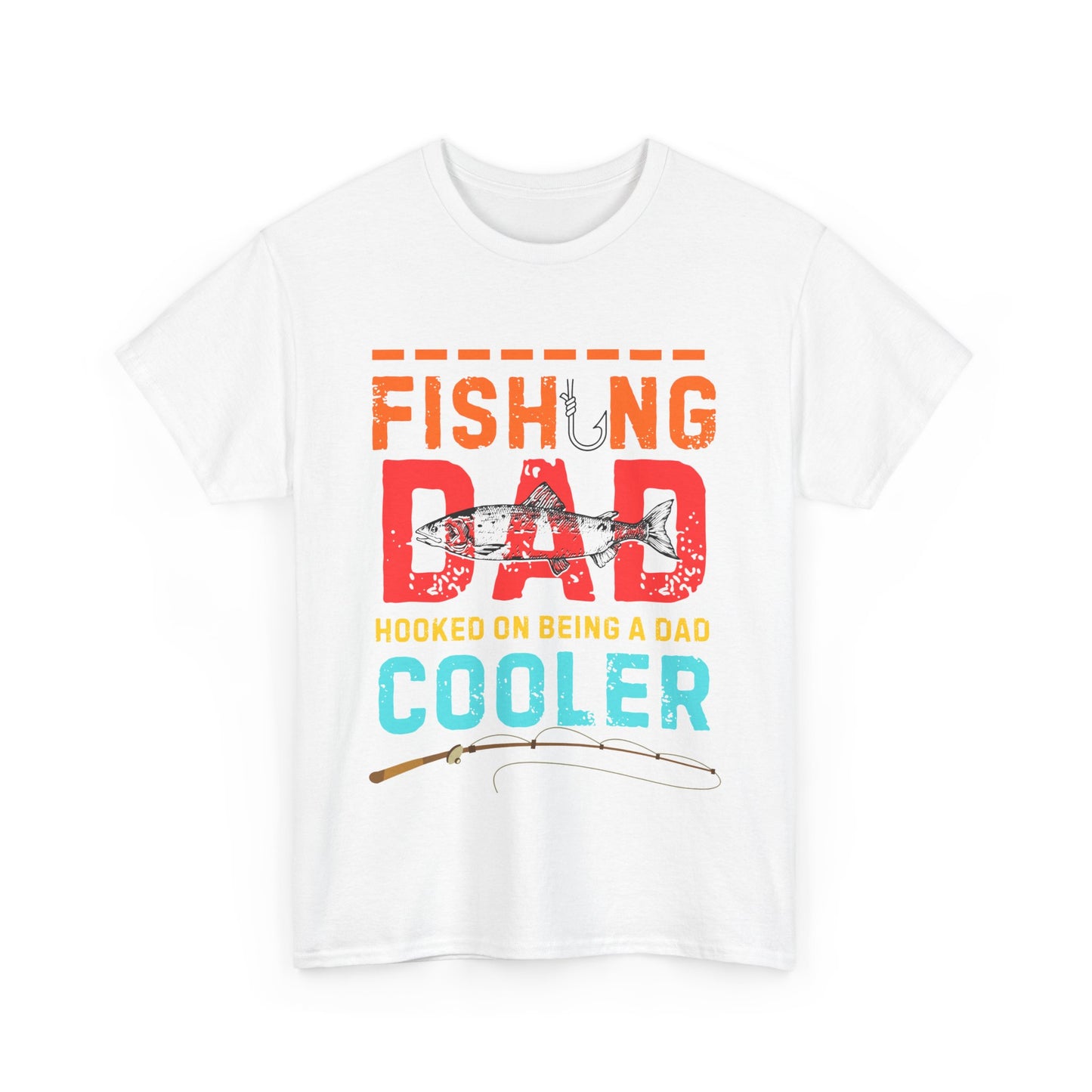 Fishing Dad Heavy Cotton Tee – Comfortable & Funny Shirt for Dads Who Love to Fish