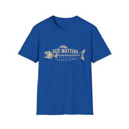 Funny Size Matters Fishing Tee – Unisex Cotton Shirt for Anglers, Great Gift Idea